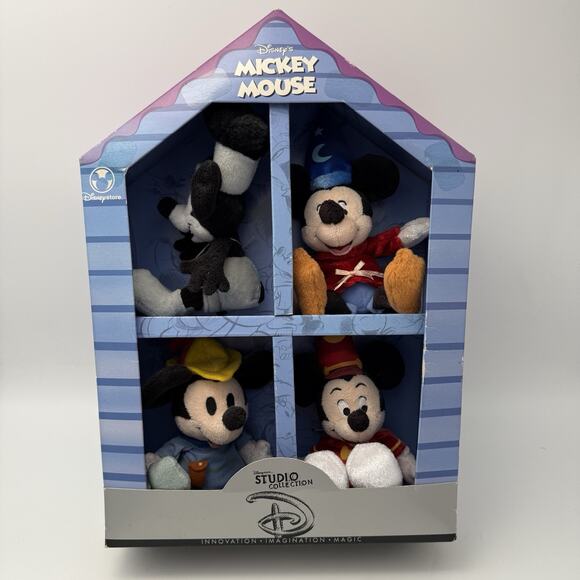 NIB Disney Store Legendary MICKEY MOUSE Studio Collection Mini Plush RARE SET - Picture 1 of 7